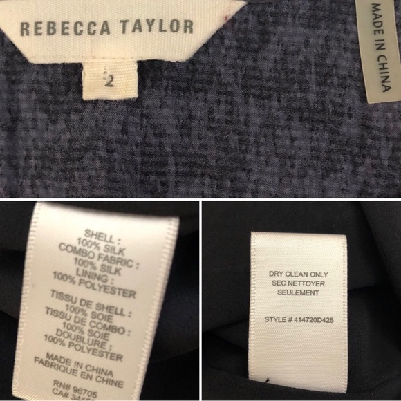 REBECCA TAYLOR Sz S Silk Blue Shortsleeve Dress - Picture 9 of 11